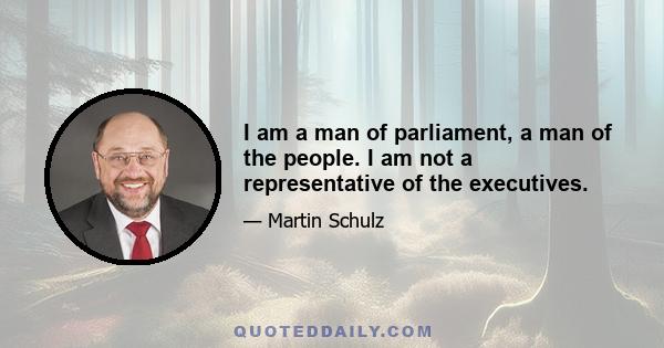 I am a man of parliament, a man of the people. I am not a representative of the executives.