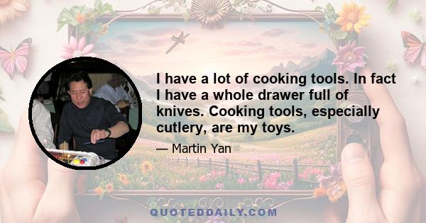 I have a lot of cooking tools. In fact I have a whole drawer full of knives. Cooking tools, especially cutlery, are my toys.