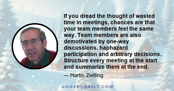 If you dread the thought of wasted time in meetings, chances are that your team members feel the same way. Team members are also demotivated by one-way discussions, haphazard participation and arbitrary decisions.