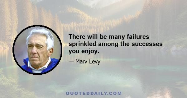 There will be many failures sprinkled among the successes you enjoy.