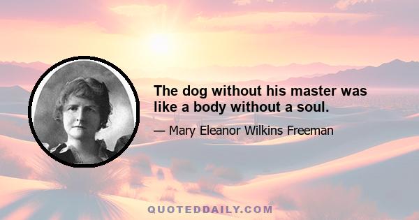 The dog without his master was like a body without a soul.