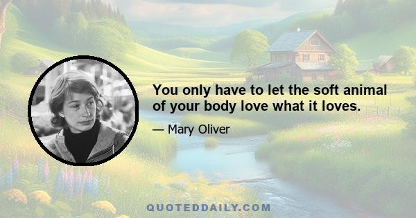 You only have to let the soft animal of your body love what it loves.