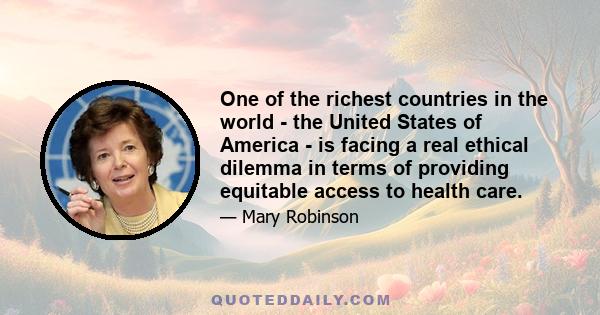 One of the richest countries in the world - the United States of America - is facing a real ethical dilemma in terms of providing equitable access to health care.