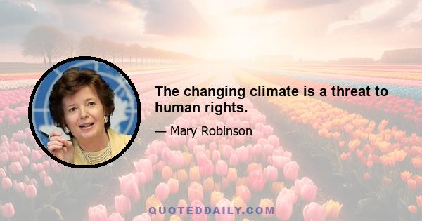 The changing climate is a threat to human rights.