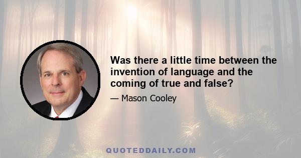 Was there a little time between the invention of language and the coming of true and false?