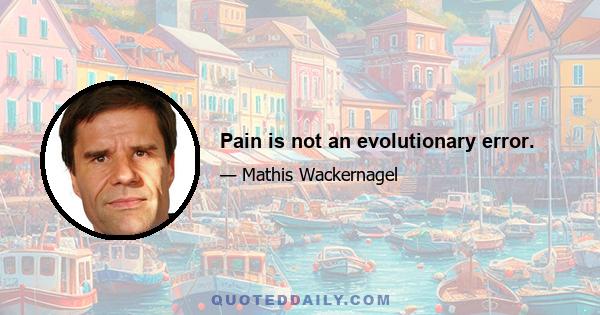 Pain is not an evolutionary error.