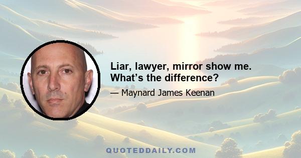 Liar, lawyer, mirror show me. What’s the difference?