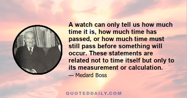 A watch can only tell us how much time it is, how much time has passed, or how much time must still pass before something will occur. These statements are related not to time itself but only to its measurement or