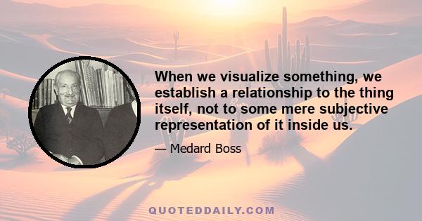 When we visualize something, we establish a relationship to the thing itself, not to some mere subjective representation of it inside us.