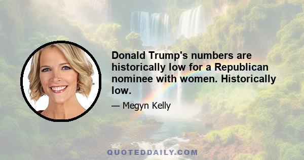 Donald Trump's numbers are historically low for a Republican nominee with women. Historically low.