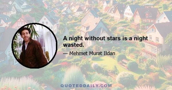 A night without stars is a night wasted.