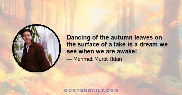 Dancing of the autumn leaves on the surface of a lake is a dream we see when we are awake!