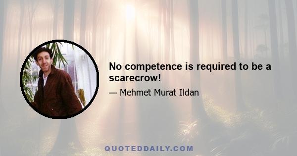 No competence is required to be a scarecrow!