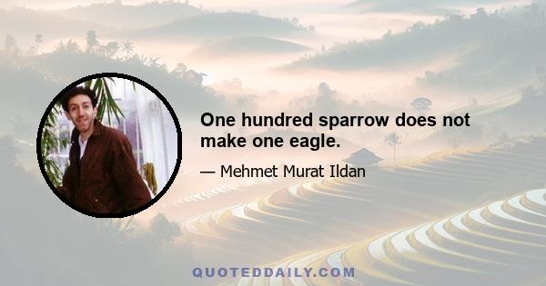 One hundred sparrow does not make one eagle.