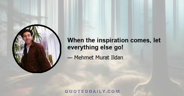 When the inspiration comes, let everything else go!