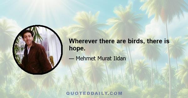 Wherever there are birds, there is hope.