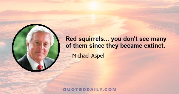 Red squirrels... you don't see many of them since they became extinct.