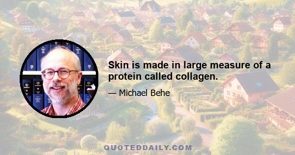 Skin is made in large measure of a protein called collagen.