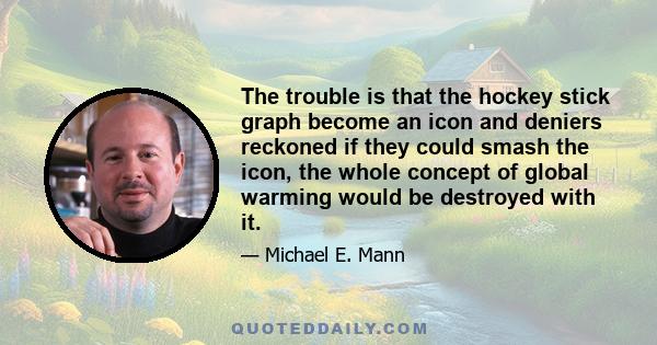 The trouble is that the hockey stick graph become an icon and deniers reckoned if they could smash the icon, the whole concept of global warming would be destroyed with it.