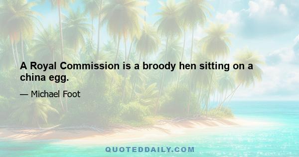 A Royal Commission is a broody hen sitting on a china egg.