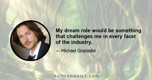 My dream role would be something that challenges me in every facet of the industry.