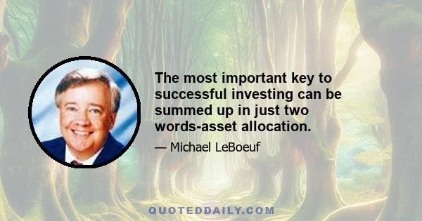 The most important key to successful investing can be summed up in just two words-asset allocation.