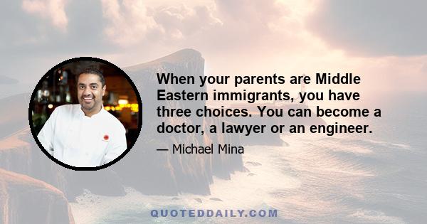 When your parents are Middle Eastern immigrants, you have three choices. You can become a doctor, a lawyer or an engineer.