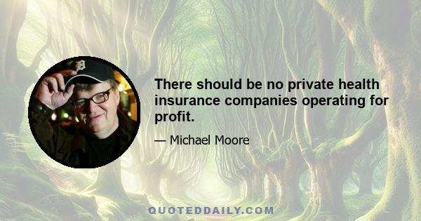 There should be no private health insurance companies operating for profit.