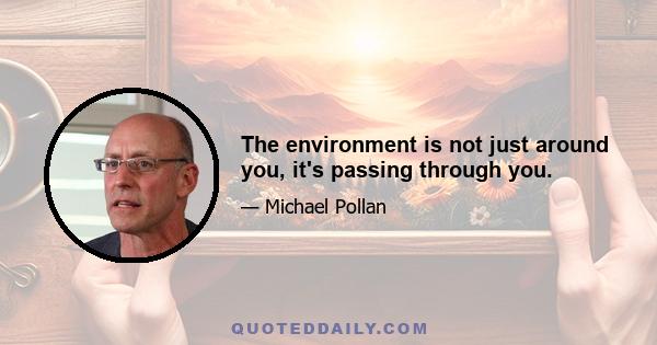 The environment is not just around you, it's passing through you.