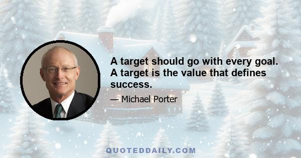 A target should go with every goal. A target is the value that defines success.