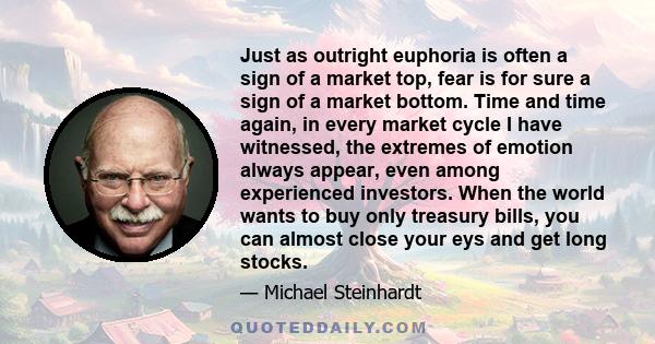 Just as outright euphoria is often a sign of a market top, fear is for sure a sign of a market bottom. Time and time again, in every market cycle I have witnessed, the extremes of emotion always appear, even among