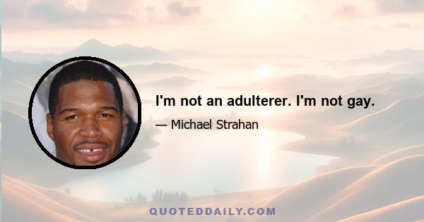 I'm not an adulterer. I'm not gay.