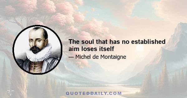 The soul that has no established aim loses itself