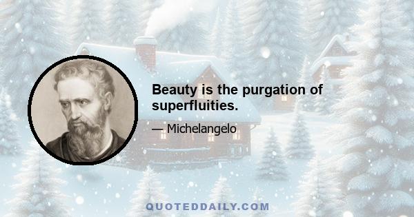 Beauty is the purgation of superfluities.