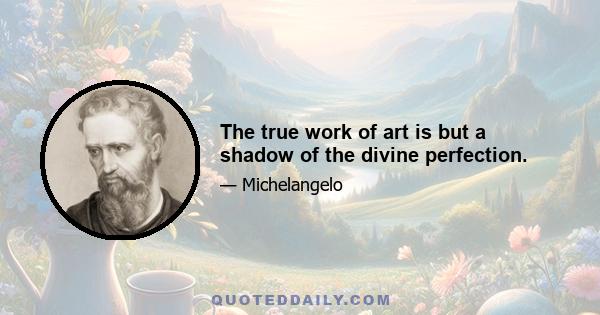 The true work of art is but a shadow of the divine perfection.