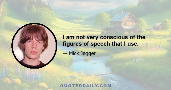 I am not very conscious of the figures of speech that I use.
