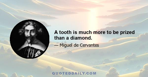 A tooth is much more to be prized than a diamond.