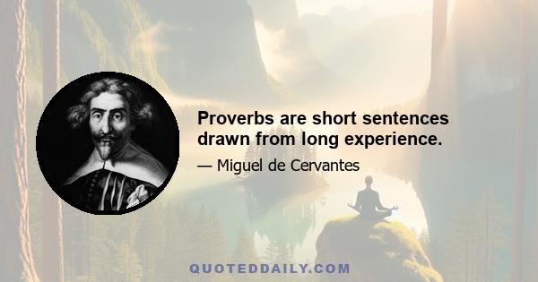 Proverbs are short sentences drawn from long experience.