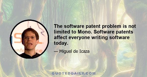 The software patent problem is not limited to Mono. Software patents affect everyone writing software today.