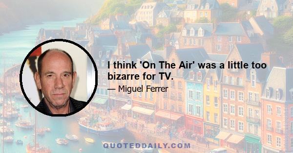 I think 'On The Air' was a little too bizarre for TV.