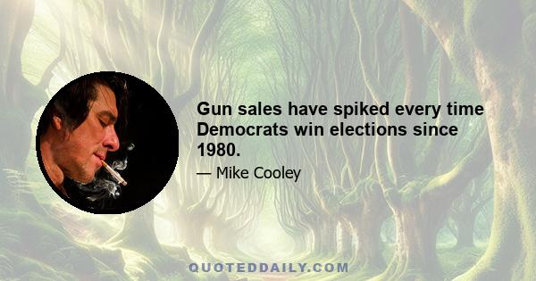 Gun sales have spiked every time Democrats win elections since 1980.