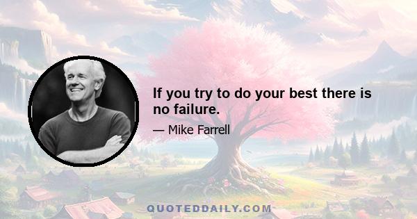 If you try to do your best there is no failure.