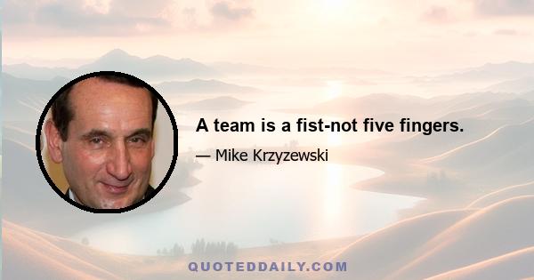 A team is a fist-not five fingers.