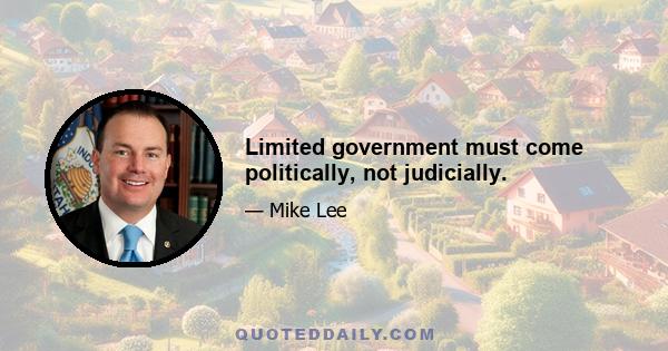 Limited government must come politically, not judicially.