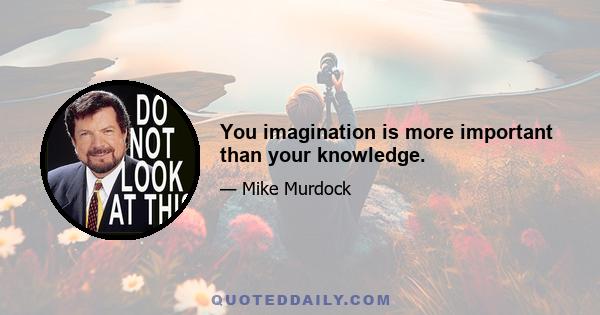 You imagination is more important than your knowledge.