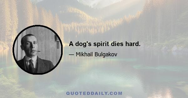 A dog's spirit dies hard.