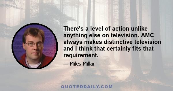 There's a level of action unlike anything else on television. AMC always makes distinctive television and I think that certainly fits that requirement.