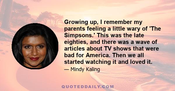 Growing up, I remember my parents feeling a little wary of 'The Simpsons.' This was the late eighties, and there was a wave of articles about TV shows that were bad for America. Then we all started watching it and loved 