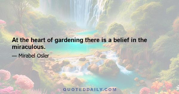 At the heart of gardening there is a belief in the miraculous.