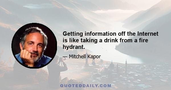 Getting information off the Internet is like taking a drink from a fire hydrant.